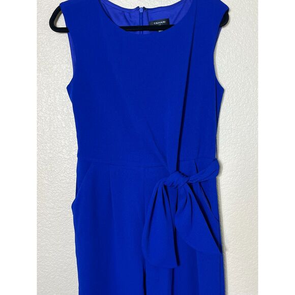 Tahari ASL Royal Blue Jumpsuit Sleeveless Chic Career Workwear Date Night EUC 10 - Picture 6 of 8